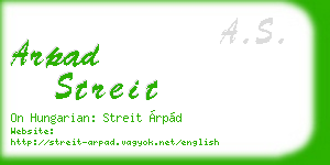 arpad streit business card
